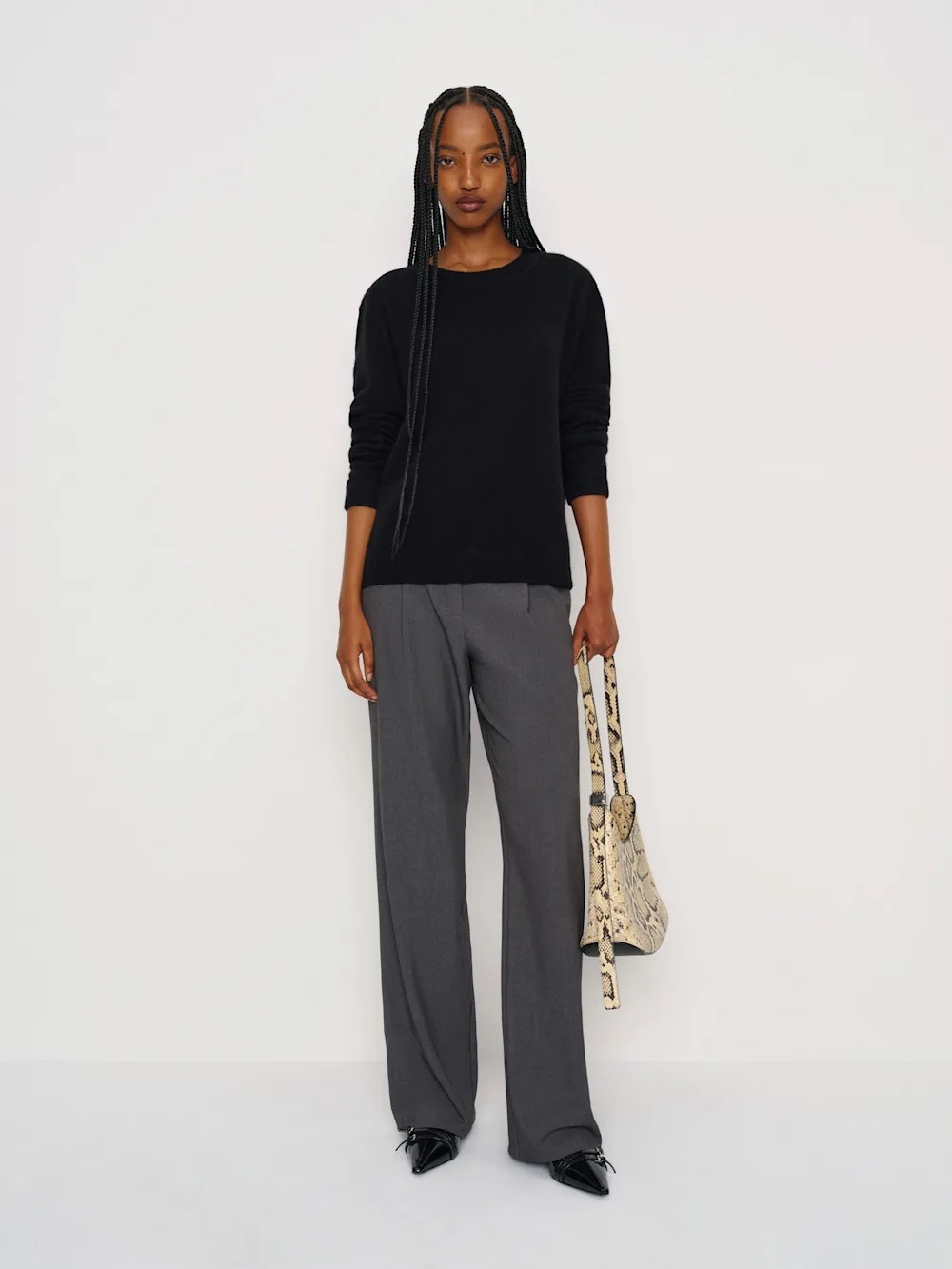 Reformation Black Cashmere Boyfriend Sweater Small - Picture 2 of 3